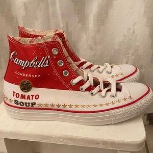 Converse All Star High Tops Andy Warhol Soup Can womens 10  mens 8 NEW IN BOX!